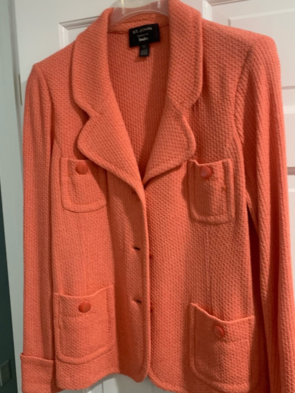 St. John for Neiman Marcus Knit Blazer in Coral; Size 16; Like New